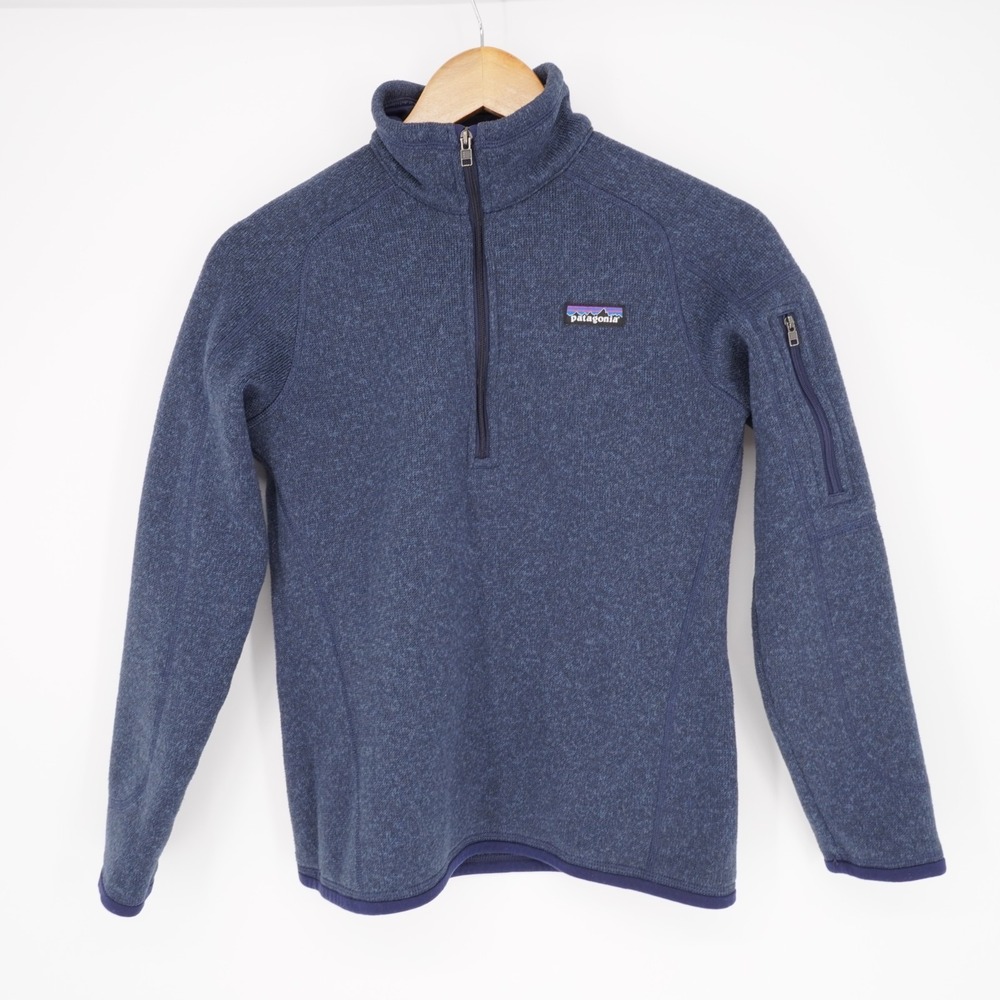 Patagonia Jacket Women XS Blue Better Sweater Fleece Lined 1/4 Zip Pullover